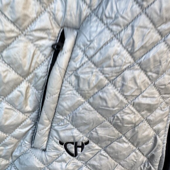 COWGIRL HARDWARE~Silver Quilted Western Cactus Vest~XL - Picture 4 of 8